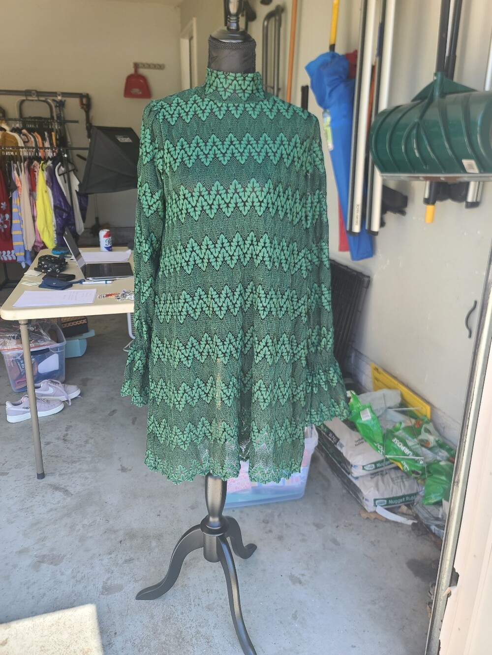 Green Mesh Dress
